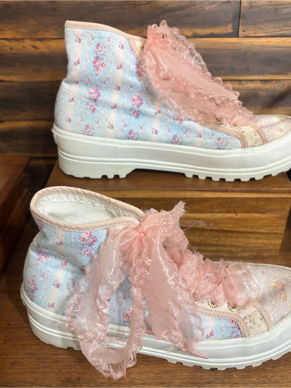 Superga x LoveShackFancy 2341 Alpina Floral High Top Sneakers Women’s 8